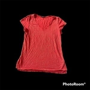 Tahari orange with gold chrome dress tshirt